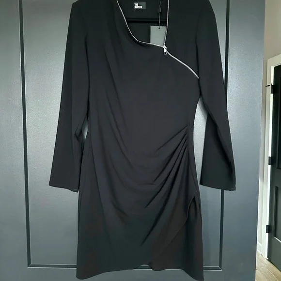 🖤⚡ NWT The Kooples Draped Zip Front Mini Dress | $395 RETAIL - Picture 2 of 6